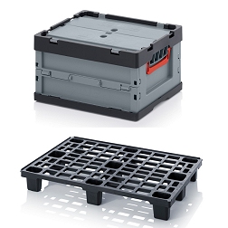 Plastic boxes, plastic pallets