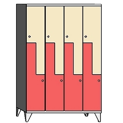 Klädskåp Z-modell med fötter 150 mm