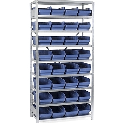 Metal shelving with plastic bins PROFF