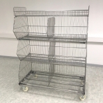 Wire stack container set with wheels 1182x595x1380, 3 levels