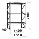 Starter bay 2100x1400x500 600kg/level,3 levels with chipboard