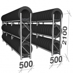 Tyre racking for a 20-foot container