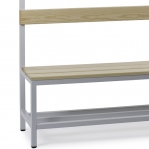 Single bench 1700x1200x400 with 8 hook rail and shoe shelf