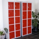 Storage locker, red/grey 10 compartments 1920x700x550