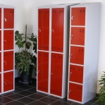 Storage locker, red/grey 10 compartments 1920x700x550