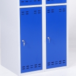 Klädskåp, blå/grå 4 dörr 1920x700x550