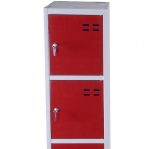 Storage locker, red/grey 5 compartments 1920x350x550