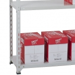 Angle shelf 2500x1000x400, 6 levels,120kg/level, gray upright/galv. shelves