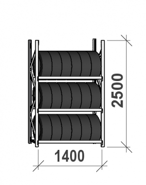 Starter Bay 2500x1400x500, 3 levels