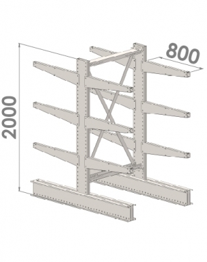 Grenställ startsektion 2000x1000x2x800,12 x arm