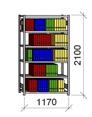 Starter bay 2100x1170x400 150kg/shelf,6 shelves