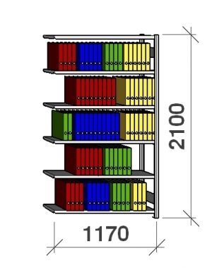 Extension bay 2100x1170x400 150kg/shelf,6 shelves