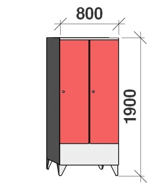 Locker 2x400, 1900x800x545 short door