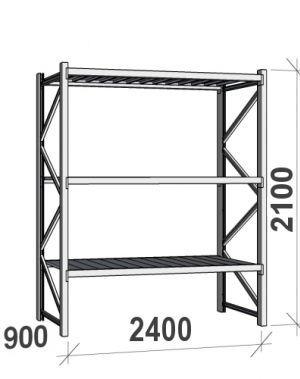 Maxi starter bay 2100x2400x900 300kg/level,3 levels with steel decks