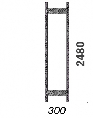 Side frame 2480x300 ZN Kasten, used