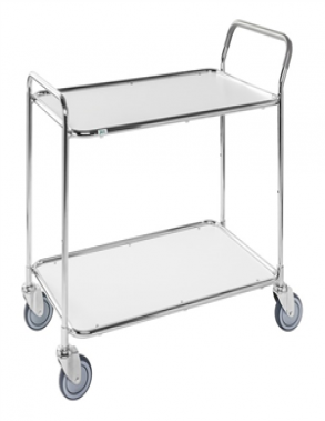 Shelf trolley, galv/white 1020x555x965mm, 150kg