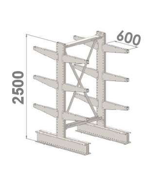 Grenställ startsektion 2500x1500x2x600,12 x arm