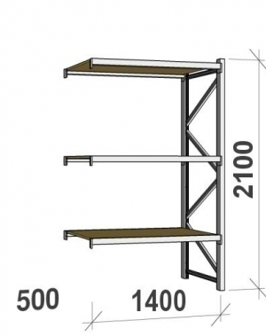 Extension bay 2100x1400x500 600kg/level,3 levels with chipboard MAXI used