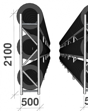 Tyre racking for a 40-foot container/288 tyres