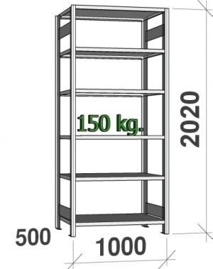 Starter bay 2020x1000x500, 6 shelves, ZN Kasten used