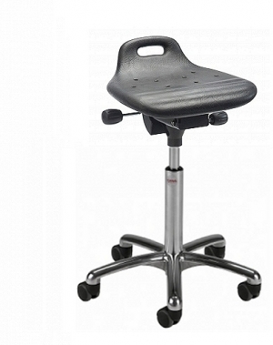 Saddle stool Omega Alu50 PU w/castors