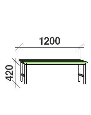 Metallbänk 1200x290x420