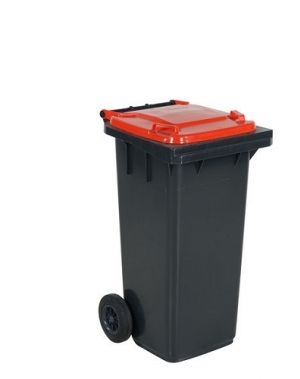 Refuse bin 120 L, red lid