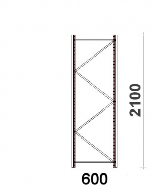 Hyllgavel 2100x600 mm MAXI