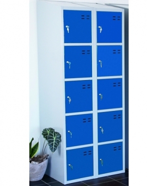 Storage locker, blue/grey 10 comp. 1920x700x550