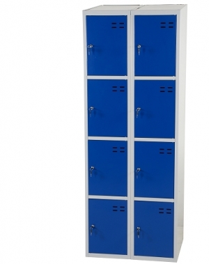 Storage locker, blue/grey 8 compartments  1920x700x550