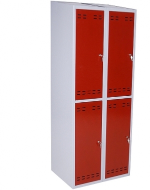 Clothing cabinet, red/grey 4 doors   1920x700x550