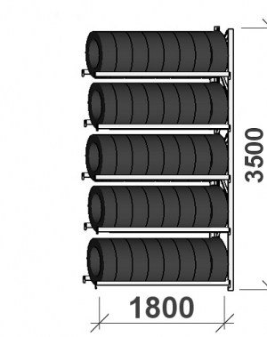 Add On Bay 3500x1800x500, 5 levels Tyre Rack MAXI