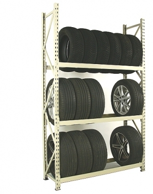 Däckställ startsektion 2500x1400x500, 3 hyllplan,600kg/plan