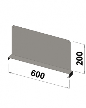 Shelf divider 600x200 zn