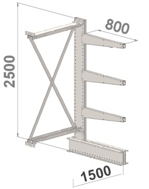 Add On bay 2500x1500x800,4 levels