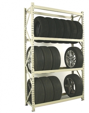 Däckställ startsektion 2500x1400x500, 4 hyllplan,600kg/plan