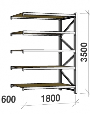 Extension bay 3500x1800x600 480kg/level,5 levels with chipboard MAXI