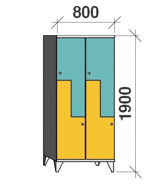 Z-locker 1900x800x545,4 doors