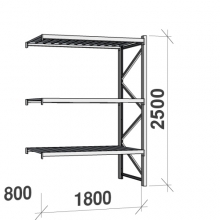 Lagerhylla följesektion 2500x1800x800 480kg/hyllplan,3 hyllor