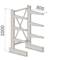 Grenställ startsektion 2000x1000x800,6 x arm