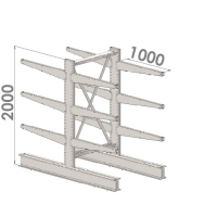 Grenställ startsektion 2000x1000x2x1000,12 x arm