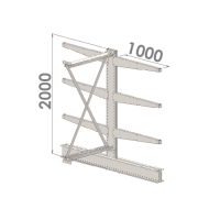 Grenställ följesektion 2000x1000x2x1000,6 x arm