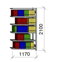 Extension bay 2100x1170x300 200kg/shelf,6 shelves