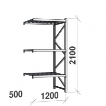 Maxi extension bay 2100x1200x500 600kg/level,3 levels with steel decks