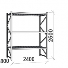 Maxi starter Bay 2500x2400x800 300kg/level,3 levels with steel decks