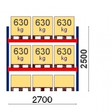 Starter Bay 2500x2700 630kg/pallet, 9 EUR pallets