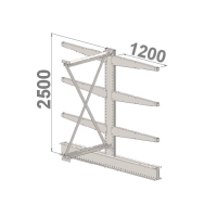 Grenställ följesektion 2500x1000x2x1200,6 x arm