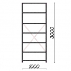 Lagerhylla startsektion 3000x1000x800 200kg/hyllplan,7 hyllor