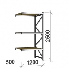 Extension bay 2500x1200x500 600kg/level,3 levels with chipboard