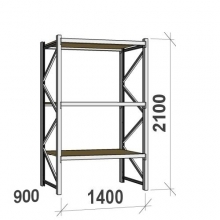 Lagerhylla startsektion 2100x1400x900 600kg/hyllplan,3 hyllor, spånskiva